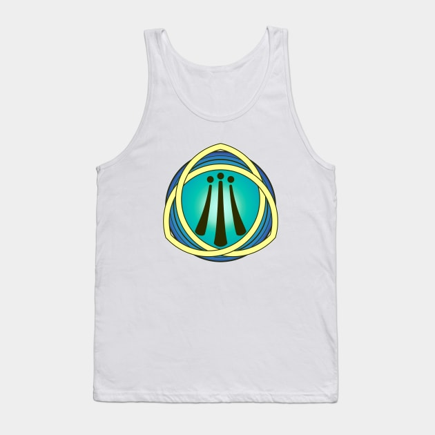 Awen Triquetra Blue Gradient Tank Top by The Knotty Works